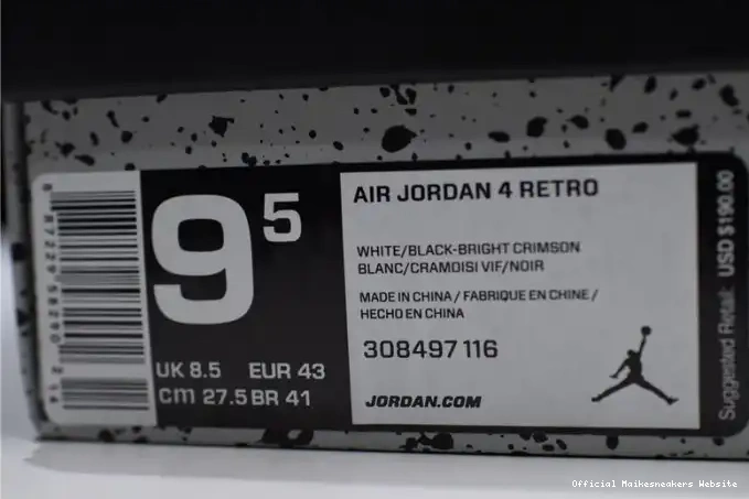 Official Maikesneakers Hot 308497-116 Lava Jordan 4 Air Retro 0614